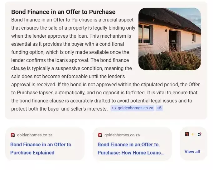 Bing Copilot Search citing Golden Homes