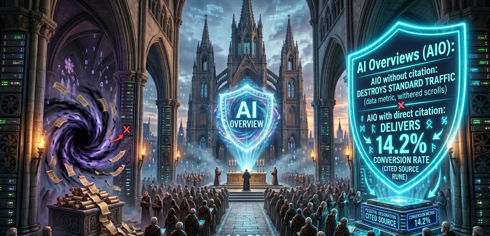 AI Overviews deliver 14.2% conversion rate vs standard search