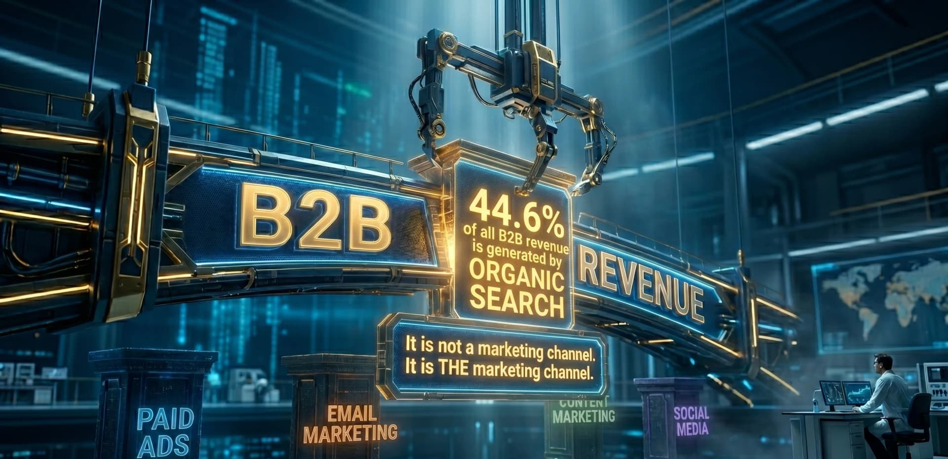 44.6% of all B2B revenue is generated by organic search